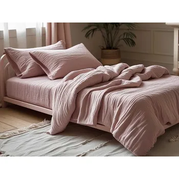 Povlečení mušelín Violet-rose 140x200, 70x90 cm