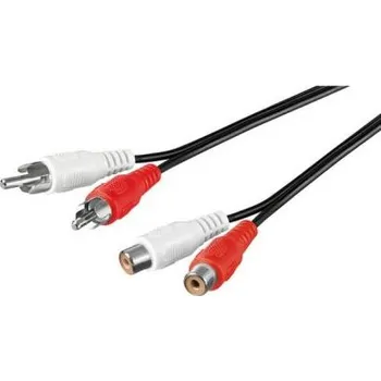 Audio kabel PREMIUMCORD Kabel 2x Cinch-2x Cinch, M/F 5m (kjackcmf2-5)