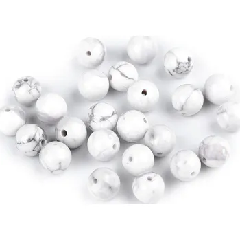 Korálek Howlit, minerální korálky Ø8 mm, velké, howlit