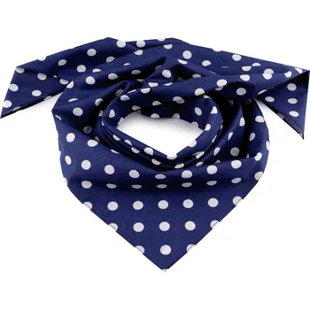 Šátek Bavlněný šátek s puntíky 70x70 cm, velké, 9 modrá tmavá