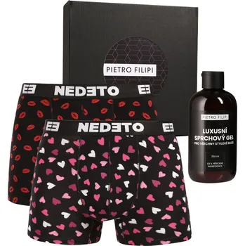 Sada pánského spodního prádla Nedeto 3NBVLP1 2 ks + sprchový gel Pietro Filipi 250 ml