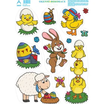 Samolepící dekorace Dekorace okenní – kuřátko ve skořápce (5761)