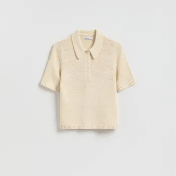 Dámský svetr Reserved - Svetr s krátkým rukávem - tělová - 876IP-02X - 876IP-02X-S