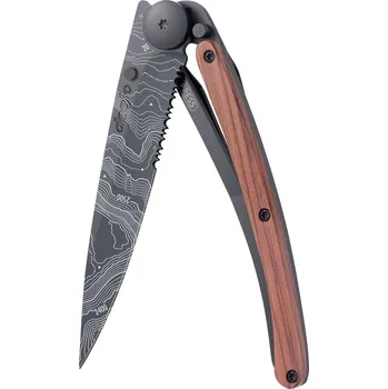 Sport Kapesní nůž Deejo 1GB510 Tattoo Serration Black 37g coralwood Topography
