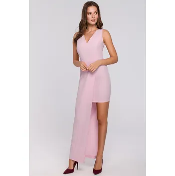 Dámské šaty VÝPRODEJ ŠATY ELEGANTNÍ SPOLEČENSKÉ DÁMSKÉ ASYMETRICKÉ RŮŽOVÉ 44 XXL