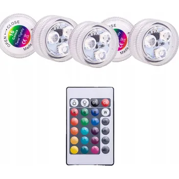 Lampička Vodotěsná LED RGB lampička, 5 lamp a 1 dálkové ovládání