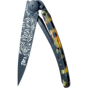 Sport Kapesní nůž Deejo 1GC100 Tattoo Black Turtle 37g turtle shell Tiger