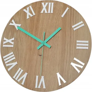 Hodiny Nástěnné hodiny dřevěné dubové akrylové dřevěné římské 33 Kulatý