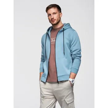 Pánská mikina Mikina s kapucí ve streetwearovém stylu - světle modrá V4 OM-SSZP-0213 - S
