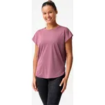 DOMYOS Dámské fitness tričko volné L FIALOVÁ