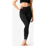 DOMYOS Dámské legíny na moderní tanec s vyšším pasem S ČERNÁ|ŠEDÁ