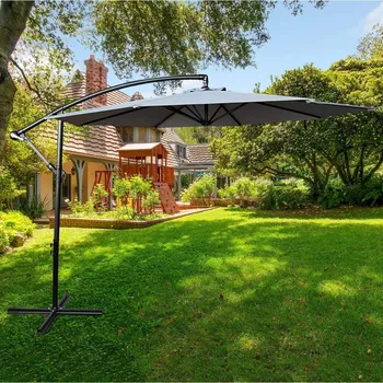 Slunečník Velký zahradní slunečník FENRIS - světle šedý