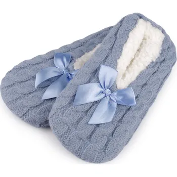 Dámské baleríny Dámské zimní balerínky s protiskluzem, střední, 20 (vel. 35-38) modrá světlá