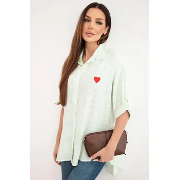 Dámská halenka Kesi Dámská viskózová košile s límečkem Barva: Tyrkysová, Velikost: UNI