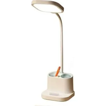 Lampička Platinet stolní LED lampa 5W, integrovaná baterie 2400mAh, USB port, bílá (pladll008bl)