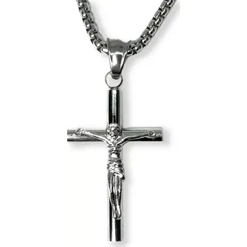 Přívěsek Přívěsek z chirurgické oceli křížek Kristus trpitel - Model BEZ ŘETÍZKU (pouze přívěsek)