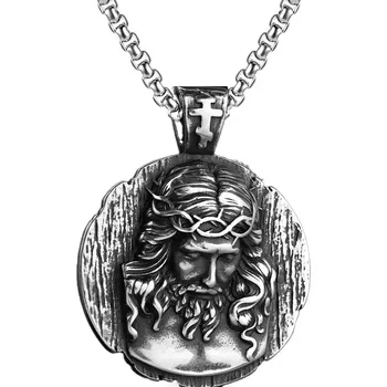 Přívěsek Přívěsek z chirurgické oceli Ježíš Kristus spasitel - Model BEZ ŘETÍZKU (pouze přívěsek)