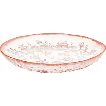 Talíř VILLA ITALIA Skleněný dezertní talířek 15 cm MURIEL růžový