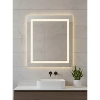 Zrcadlo Zrcadlo | 60 x 60 cm | Nástěnné svítidlo | 3 LED | Vyrobeno v PL