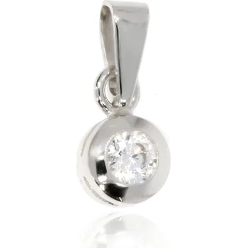 Přívěsek Zlatnictví Helios Jemný přívěsek se zirkony z bílého zlata