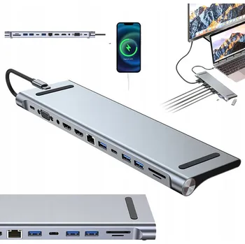 DOKOVACÍ STANICE 12v1 TROJITÝ DISPLEJ HDMI VGA USB 3.0 RJ45 PRAKTICKÁ