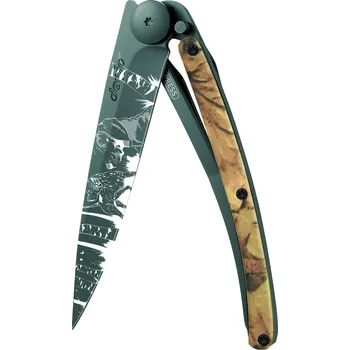 Sport Kapesní nůž Deejo 1GM028 Tattoo Black 37g brown camo Huntig Day