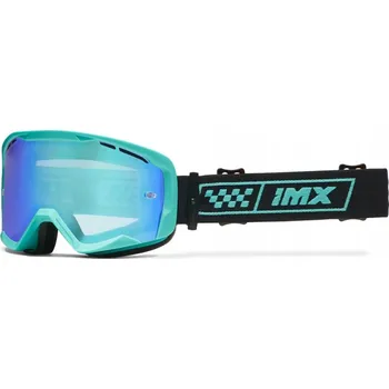Motocyklové brýle BRÝLE IMX ENDURANCE RACE TYRKYSOVÁ MATNÁ/ ČERNÁ - SKLO IRIDIUM ZELENÉ + ČIRÉ (2 SKLA V SADĚ)