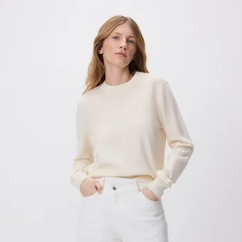 Dámský svetr Reserved - Svetr z vlny merino - krémová - 762GL-01X - 762GL-01X-XS