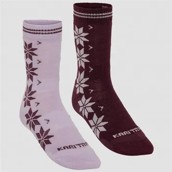 Dámské oblečení KARI TRAA VINST DÁMSKÉ VLNĚNÉ PONOŽKY, Fialová 39-41