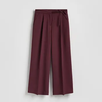 Dámské oblečení Reserved - Kalhoty se zavazováním - hnědá - 742JC-83X - 742JC-83X-XS