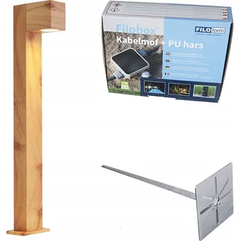 IP kamera Hliníková venkovní lampa s s potiskem dřeva, se zemním hrotem