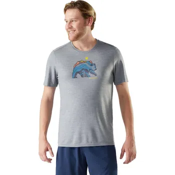 Pánské tričko SMARTWOOL Men's Bear Strata Active Short Sleeve Gr, Light Gray Heather velikost: XL