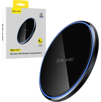 Bezdrátová nabíječka Blavec BQI-07 Qi 15W UniCharge (BQI07-QIB) black glass