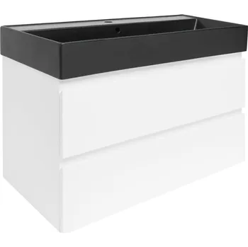 Koupelnový nábytek SAT Koupelnová skříňka s umyvadlem SAT B-Way 99x50x45 cm bílá lesk BWAY2100WU2BB BWAY2100WU2BB