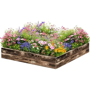 Dřevěný vyvýšený záhon 120 x 120 x 20 cm - opálený