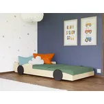 Dětská auto postel ve tvaru formule SPEEDY - Transparentní - černá, 80x160 cm