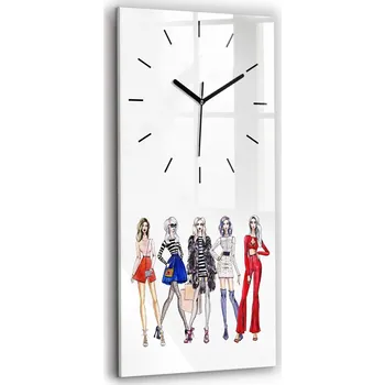 Hodiny Velké Nástěnné Hodiny Skleněné Vertikální Tiché Moderní Dívky 30x60