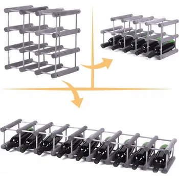 Stojan na víno Modulární stojan na víno /9 lahví RW7 Šedá borovice