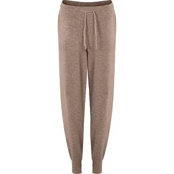 Kašmírové teplákové kalhoty přírodní hnědé M / Hnědá