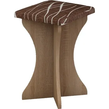 Taburet Čalouněný jídelní taburet BUREWALA, dub sonoma/látka Safari - II. jakost, POUZE OSOBNÍ ODBĚR + vyzvednutí ZDARMA