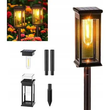 Venkovní osvětlení 2x Solární Lampa LED Zahradní Zapichovací Svítilna Teplá Bílá IP65