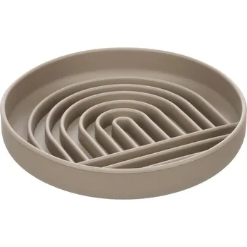 Miska pro psa Protihltací miska FLAMINGO Rainy kulatá silikonová béžová 20x3,5cm