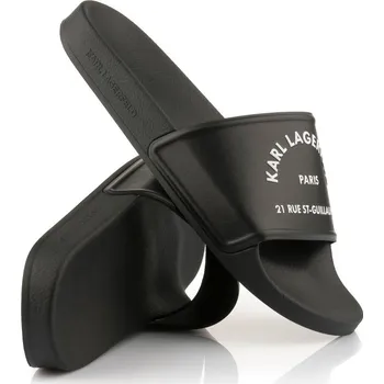Pánská obuv PANTOFLE KARL LAGERFELD KONDO MAISON KARL SLIDE BLACK RUBBER