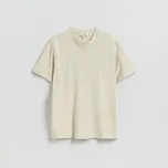 Reserved - Tričko regular fit se lnem - krémová - 993IR-01X - 993IR-01X-L