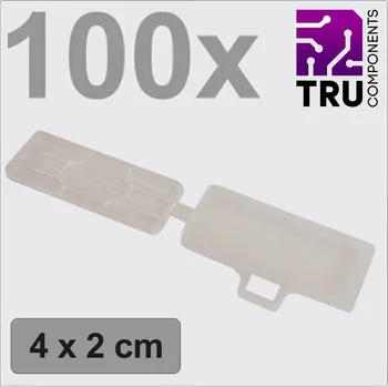 Organizace kabelů TRU COMPONENTS TC-12888608 T24CA084 ochranný štítek Potisknutelná plocha: 18 x 42 mm transparentní Počet markerů: 100 100 ks