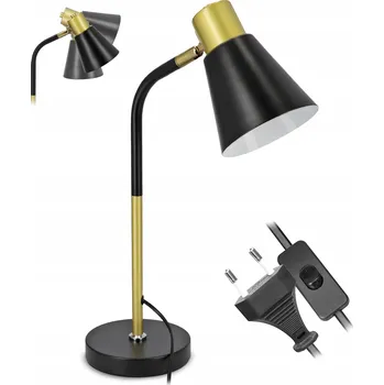 Lampička LED lampička na stůl pro čtení E27 Stolní nastavitelná Noční lampa s vypínačem