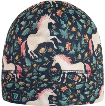 Čepice Funkční čepice Bruno - vzor 211 - tmavě modrá jednorožci - čepice na jaro / podzim M 52 - 54