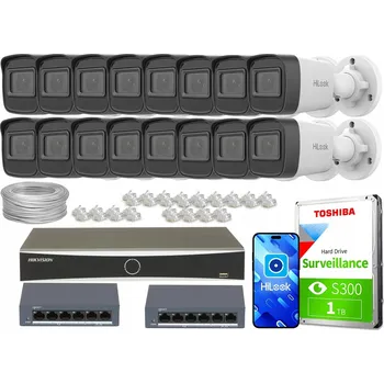 IP kamera Sada pro monitoring 16x IPCAM-B4-P 2K+ PoE IR 20m H.265+ HiLook Hikvision