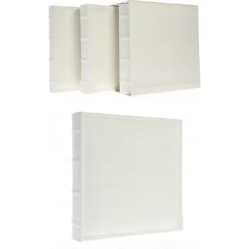 Fotoalbum ALBUM NA FOTKY 10x15 600 kusů, sada 3 alb v krabici, bílá ekokůže