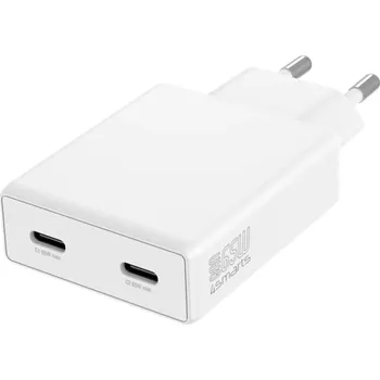 Síťová nabíječka PDPlug 65W GaN se dvěma USB‑C, bílá